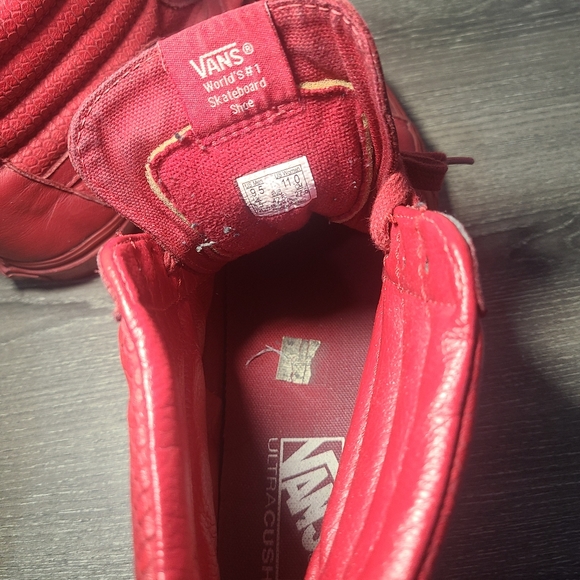 leather vans high top size 9.5 men - Picture 7 of 8